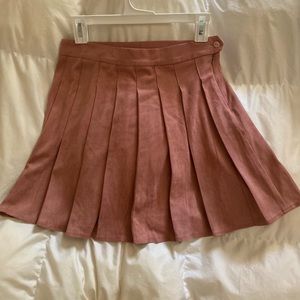 Forever 21 pink faux suede pleated skirt NWOT